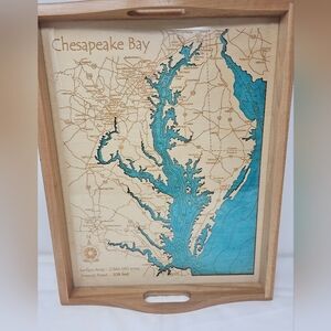 Chesapeake Bay Nautical 3D Wood drink caddy NEW